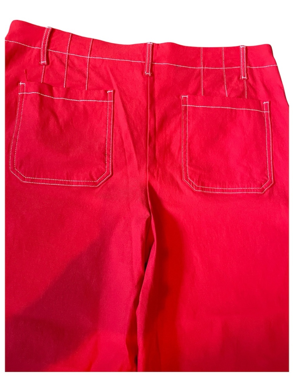 Jules & Leopold Red Wide Leg Cropped High Waist Pants Sz Large - Picture 6 of 8